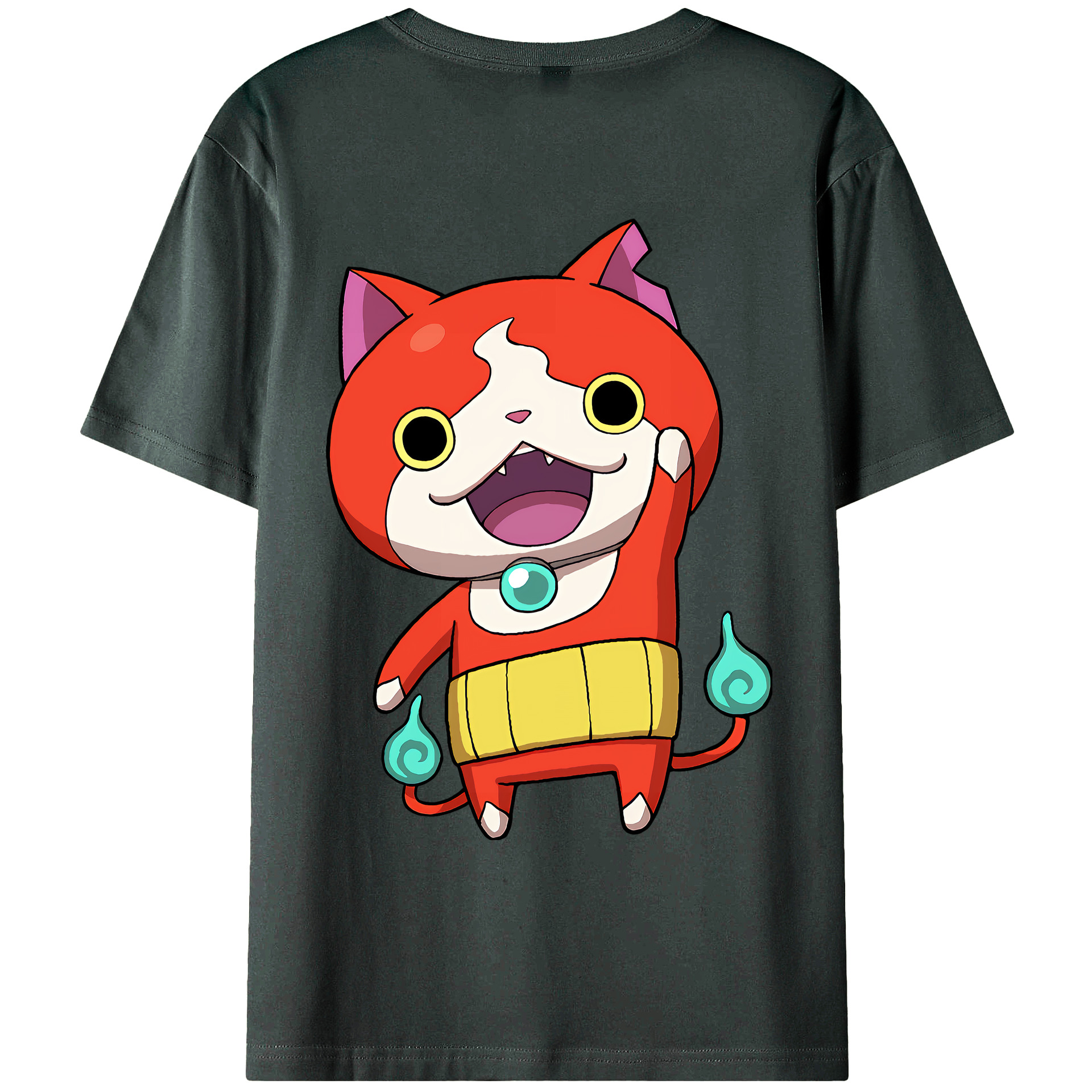 （画像用） 妖怪ウォッチ Yo-kai Watch 綿100％ メンズ半袖Tシャツ（バックプリント） 通気性
